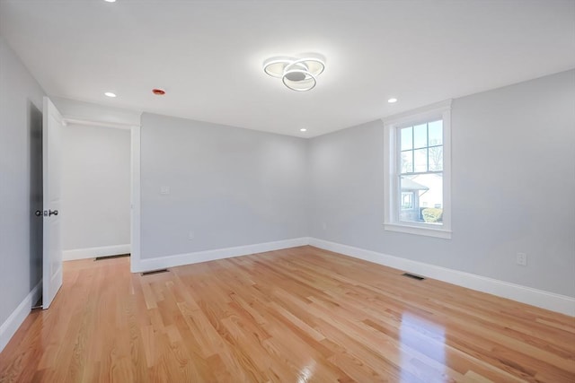 empty room featuring light wood-type flooring