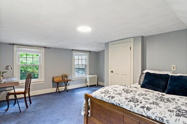 330 Fairview Ave, Rehoboth, MA 02769 - bedroom featuring radiator heating unit, dark carpet, and baseboards