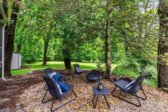 330 Fairview Ave, Rehoboth, MA 02769 - view of yard featuring a fire pit