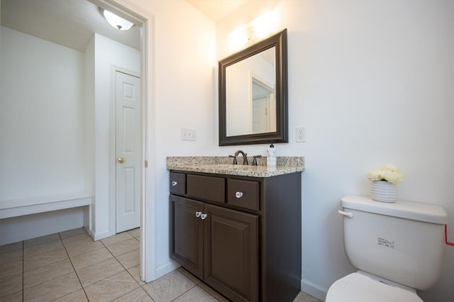 7 Willow Brook Ln, Blackstone, MA 01504 - bathroom with vanity, toilet, tile patterned flooring, and baseboards