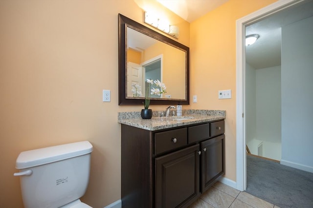 7 Willow Brook Ln, Blackstone, MA 01504 - bathroom featuring toilet, vanity, baseboards, and tile patterned floors