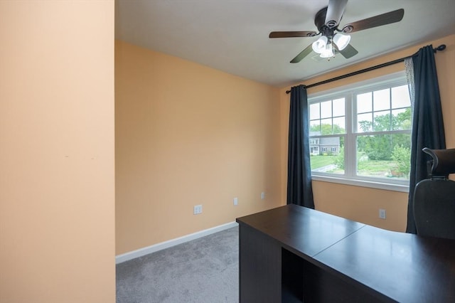 7 Willow Brook Ln, Blackstone, MA 01504 - unfurnished office featuring a ceiling fan, carpet, and baseboards