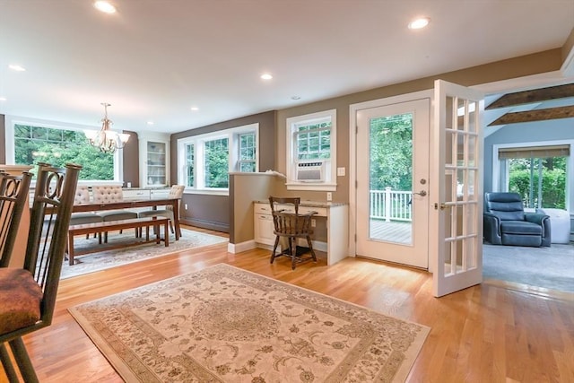 5 Fox Run Rd, Topsfield, MA 01983 - dining room with a chandelier, plenty of natural light, light wood-type flooring, and recessed lighting