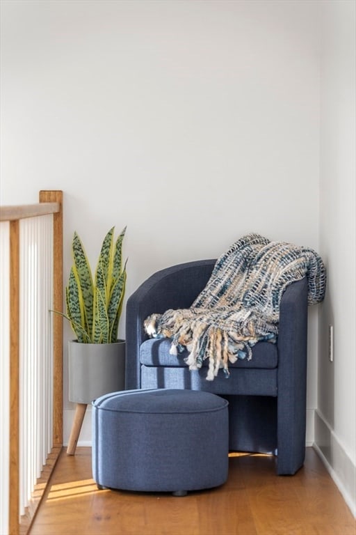 living area featuring wood-type flooring