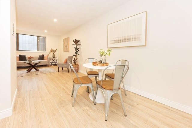 25 Linden Ave Unit 4, Somerville, MA 02143 - dining room with light wood-type flooring and recessed lighting