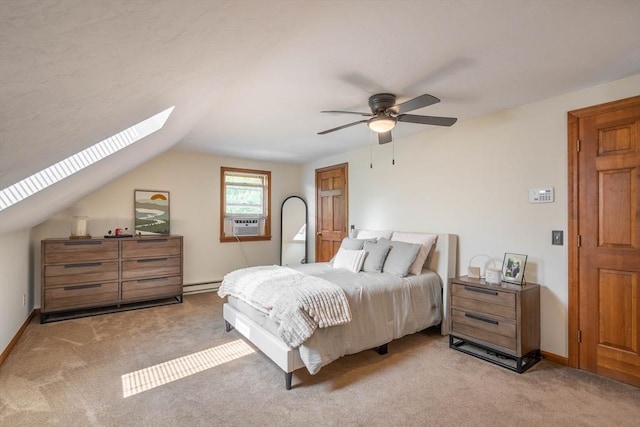 92 Wallace Ave, Auburn, MA 01501 - bedroom with carpet flooring, cooling unit, a skylight, ceiling fan, and lofted ceiling