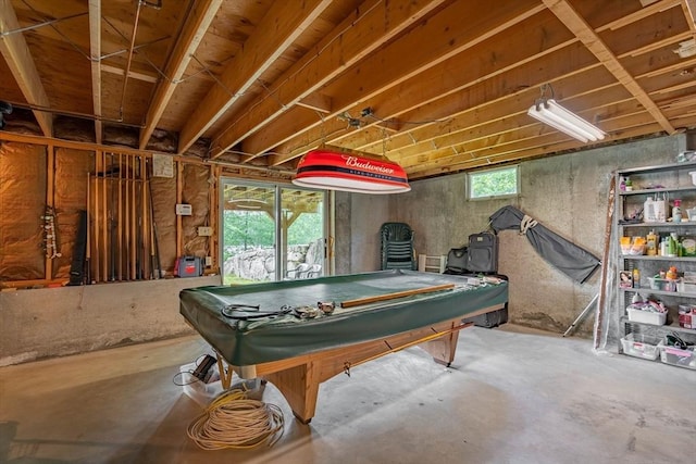 92 Wallace Ave, Auburn, MA 01501 - rec room featuring concrete flooring and pool table