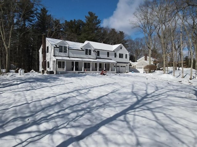 view of front of home with a garage