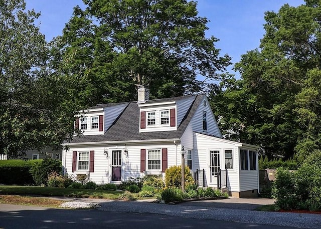 53 Perkins St, Stoneham, MA 02180 - view of front of property with a chimney and a shingled roof