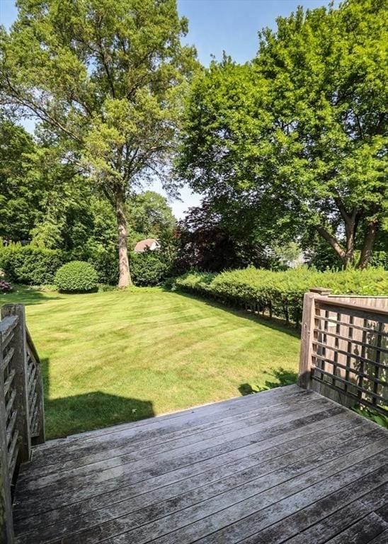53 Perkins St, Stoneham, MA 02180 - wooden terrace featuring a yard