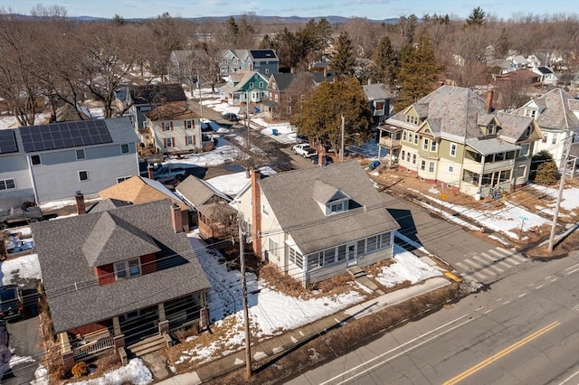 birds eye view of property with a residential view