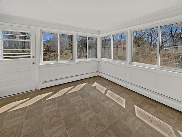 58 Morse Ave, Brockton, MA 02301 - unfurnished sunroom with ornamental molding and a baseboard heating unit