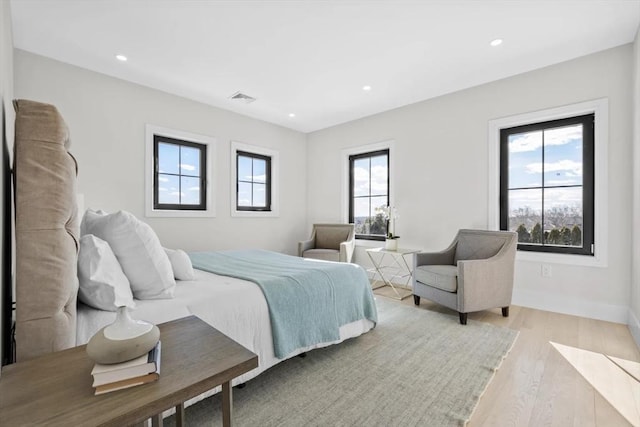 40 Maplewood Unit 40, Boston, MA 02132 - bedroom with baseboards, visible vents, recessed lighting, and light wood-type flooring