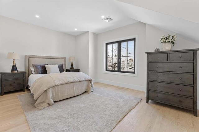 40 Maplewood Unit 40, Boston, MA 02132 - bedroom with baseboards, visible vents, recessed lighting, and light wood finished floors