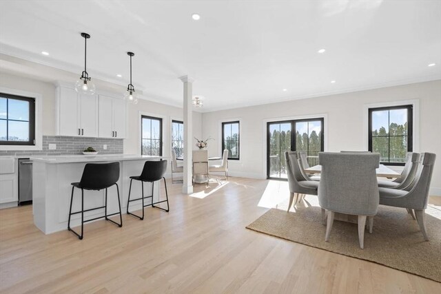 40 Maplewood Unit 40, Boston, MA 02132 - dining area with plenty of natural light, light wood finished floors, and recessed lighting