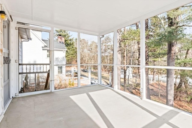 view of unfurnished sunroom