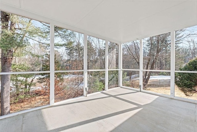 view of unfurnished sunroom