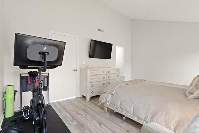 116 Mill Pond Unit 116, North Andover, MA 01845 - bedroom featuring light wood-style flooring and lofted ceiling