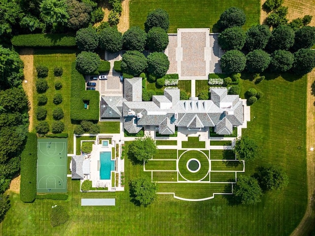 180 Ash St, Weston, MA 02493 - drone / aerial view of a pool area