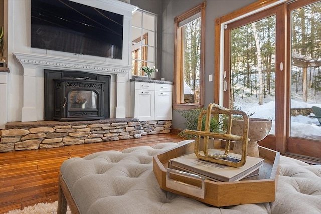 sitting room featuring wood finished floors