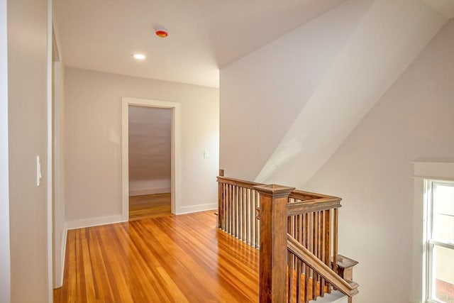 corridor featuring light hardwood / wood-style flooring