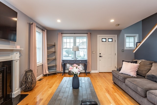 living room featuring hardwood / wood-style floors