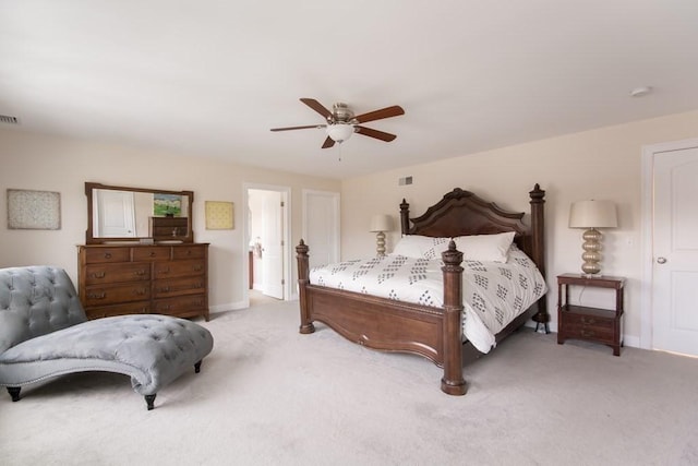 bedroom with carpet and ceiling fan