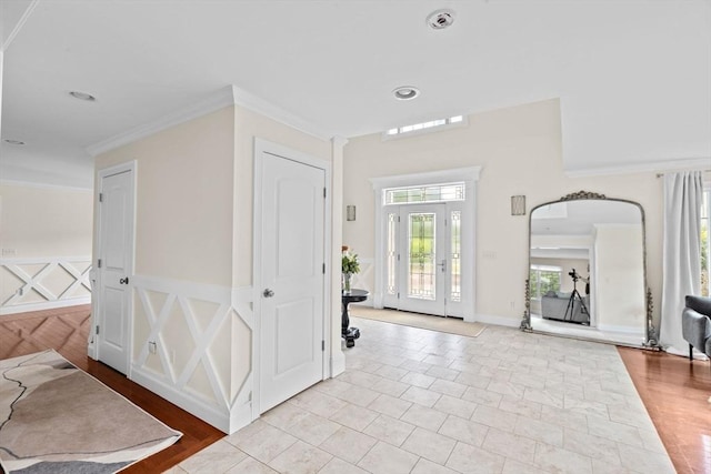 entryway with ornamental molding