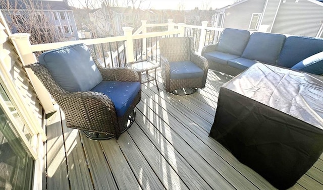 59 Sophia, Worcester, MA 01607 - wooden deck with an outdoor living space