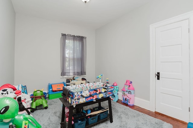 playroom featuring hardwood / wood-style floors