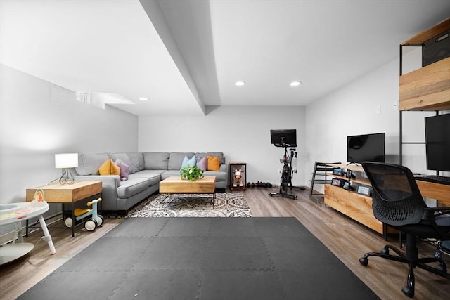 424-430 W 4th St Unit 428, Boston, MA 02127 - office area with wood finished floors and recessed lighting