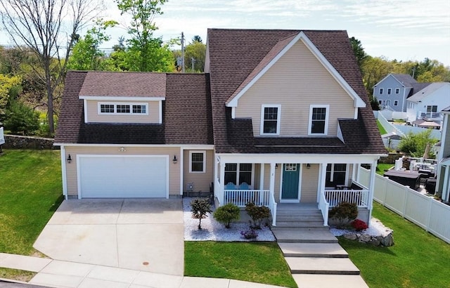 2 Carousel Ter, Dartmouth, MA 02747 - view of front facade with covered porch, concrete driveway, and roof with shingles