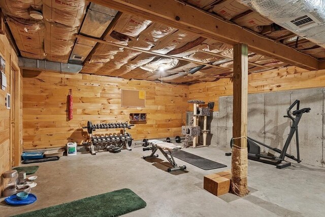 8 Turk Hollow Rd, Oxford, MA 01540 - exercise area featuring wooden walls