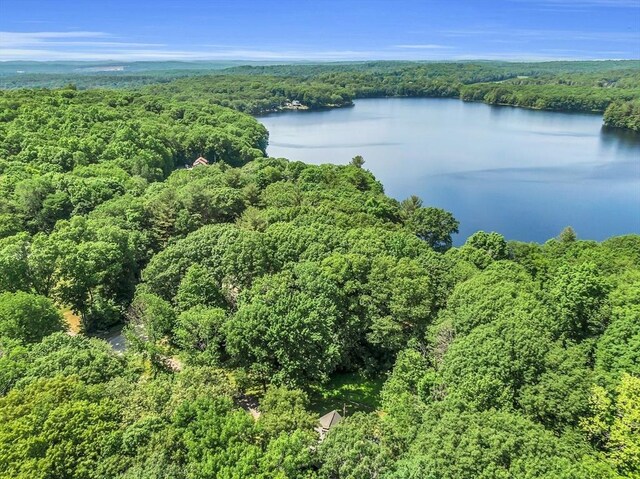 8 Turk Hollow Rd, Oxford, MA 01540 - drone / aerial view featuring a wooded view and a water view