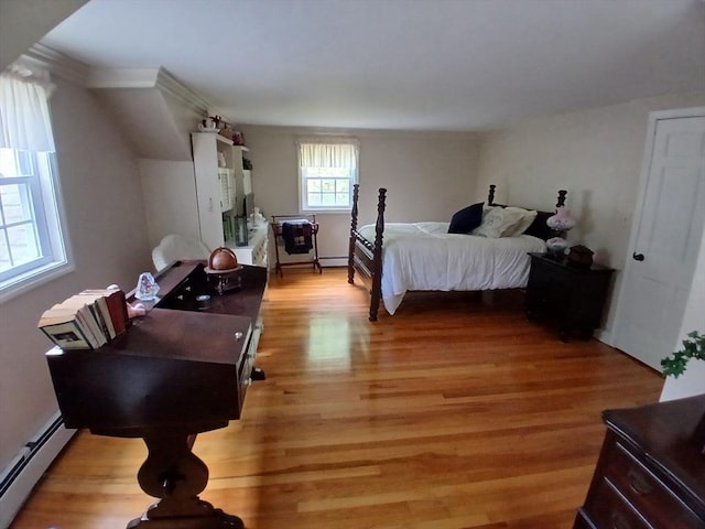 100 D Dr, Westport, MA 02790 - bedroom featuring a baseboard heating unit and light wood finished floors