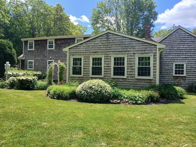 100 D Dr, Westport, MA 02790 - rear view of property with a chimney and a yard