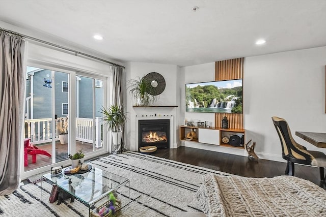 living room featuring hardwood / wood-style floors