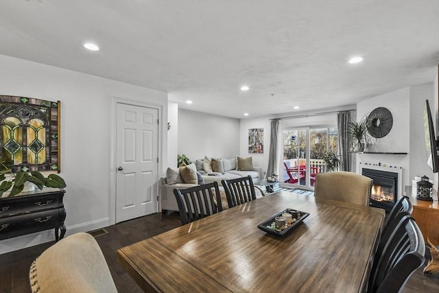 dining room featuring dark wood-type flooring