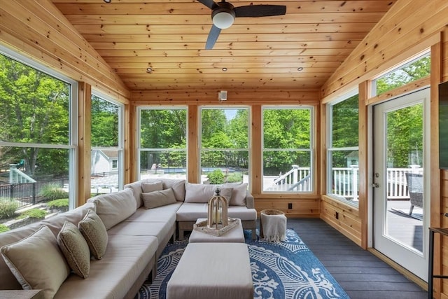 3 Newton Ln, Medway, MA 02053 - sunroom featuring lofted ceiling, hardwood / wood-style floors, and wood ceiling