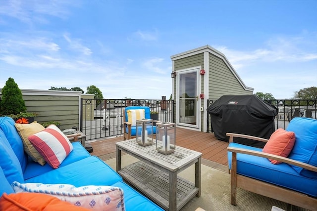 615 E 6th St Unit 6, Boston, MA 02127 - deck featuring an outdoor hangout area and grilling area