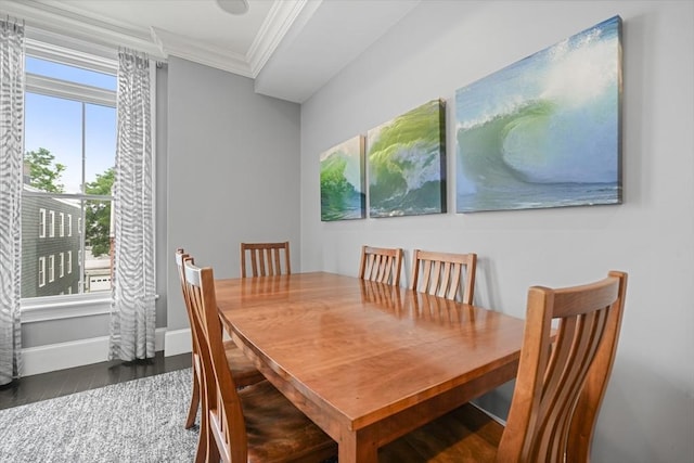 615 E 6th St Unit 6, Boston, MA 02127 - dining room with crown molding, wood finished floors, and baseboards
