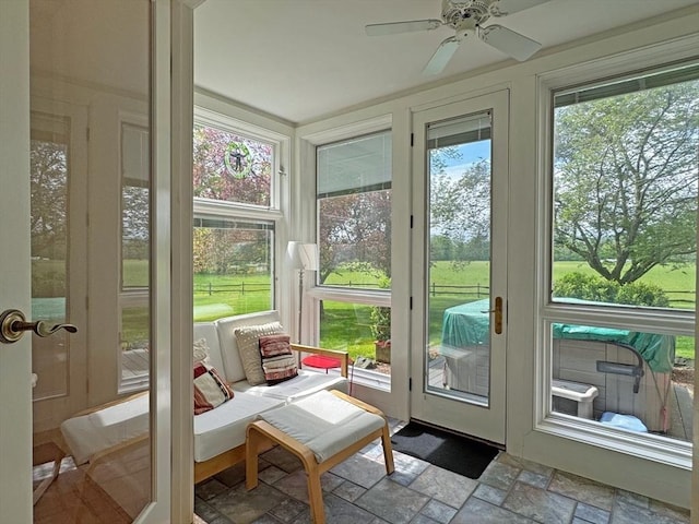 187 Plain Rd, Greenfield, MA 01301 - sunroom with stone finish floors