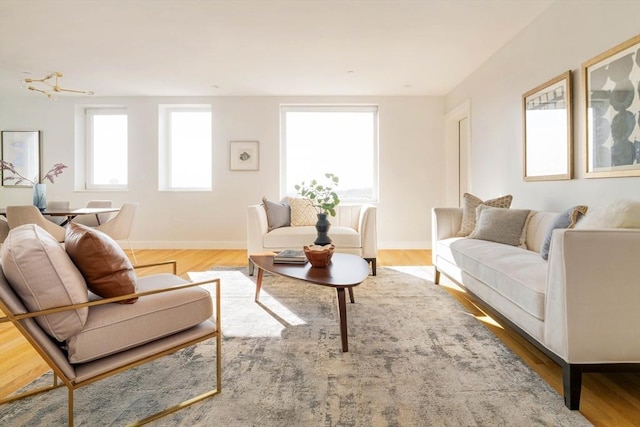 living room featuring hardwood / wood-style floors