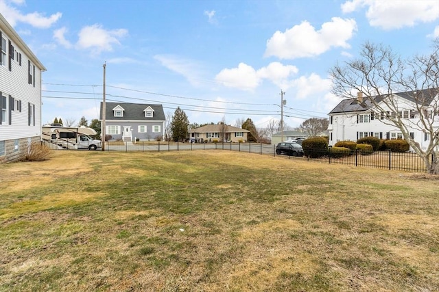 view of yard featuring fence