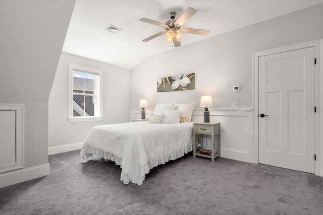 15 Boydes Xing Unit 13, Norfolk, MA 02056 - carpeted bedroom with vaulted ceiling, a ceiling fan, and baseboards