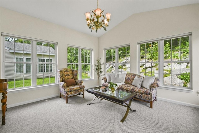 28 Summerfield Dr Unit 28, Grafton, MA 01560 - sunroom with plenty of natural light, a chandelier, and vaulted ceiling