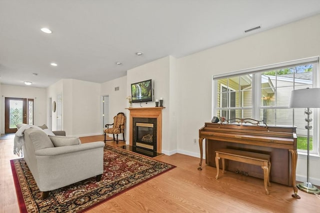 28 Summerfield Dr Unit 28, Grafton, MA 01560 - living area with wood finished floors, plenty of natural light, baseboards, a high end fireplace, and recessed lighting