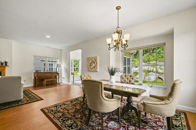28 Summerfield Dr Unit 28, Grafton, MA 01560 - dining area featuring a chandelier, wood finished floors, baseboards, and recessed lighting