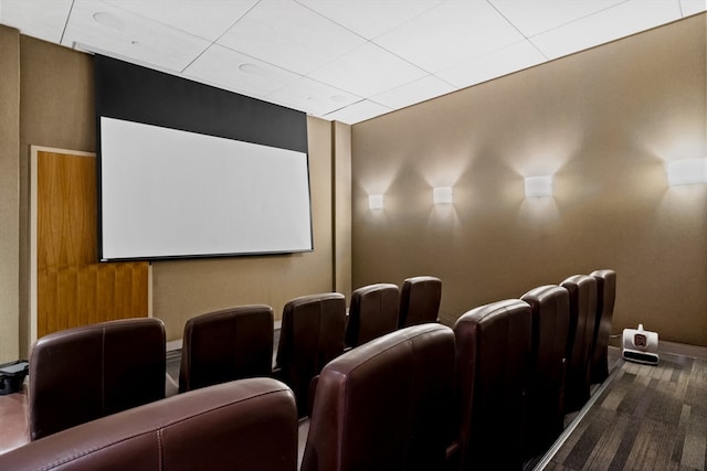 cinema with hardwood / wood-style floors