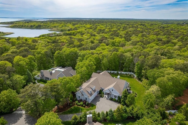 29 Flat Pond Cir, Mashpee, MA 02649 - drone / aerial view of a forest and a nearby body of water